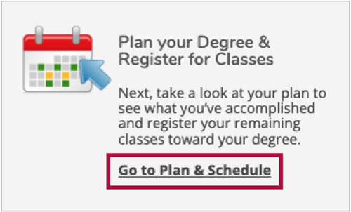 Screenshot of the 'Go to Plan & Schedule' button in Self-Service