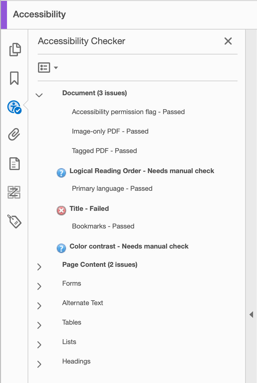 Screenshot highlighting 'Start Checking' button in the 'Accessibility Checker Options' window.